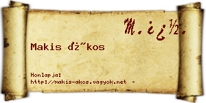 Makis Ákos névjegykártya